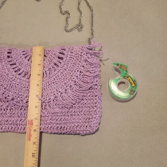 Urban Expression Purple Woven Straw Crossbody Bag NWT - Picture 5 of 6